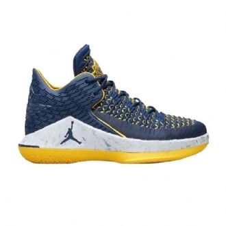 Air Jordan 32 Alacsony Sötétkék Sárga Fehér Férfi Cipő