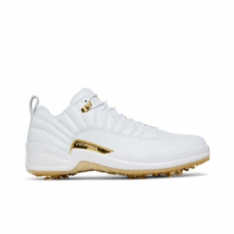 Air Jordan 12 Low Golf Fehér Gold Férfi Cipők