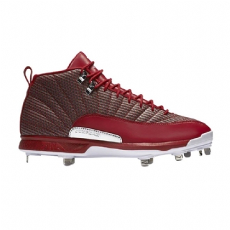 Air Jordan 12 Retro Fém Piros Fehér Ezüst Férfi Cipő