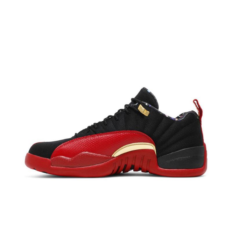 Air Jordan 12 Retro Low Se Fekete Piros Arany Férfi Cipő