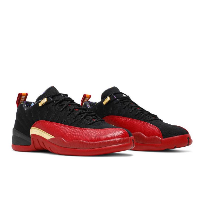 Air Jordan 12 Retro Low Se Fekete Piros Arany Férfi Cipő