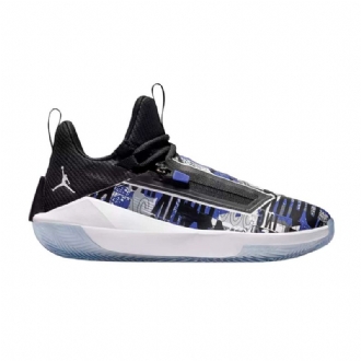 Air Jordan Jumpman Hustle Fekete Fehér Szürke Kék Férfi Cipő