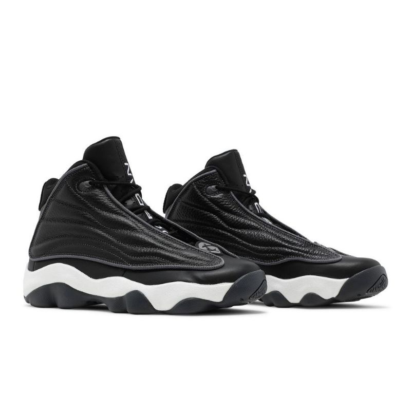 Air Jordan Pro Erős Fekete Fehér Szürke Férfi Cipő