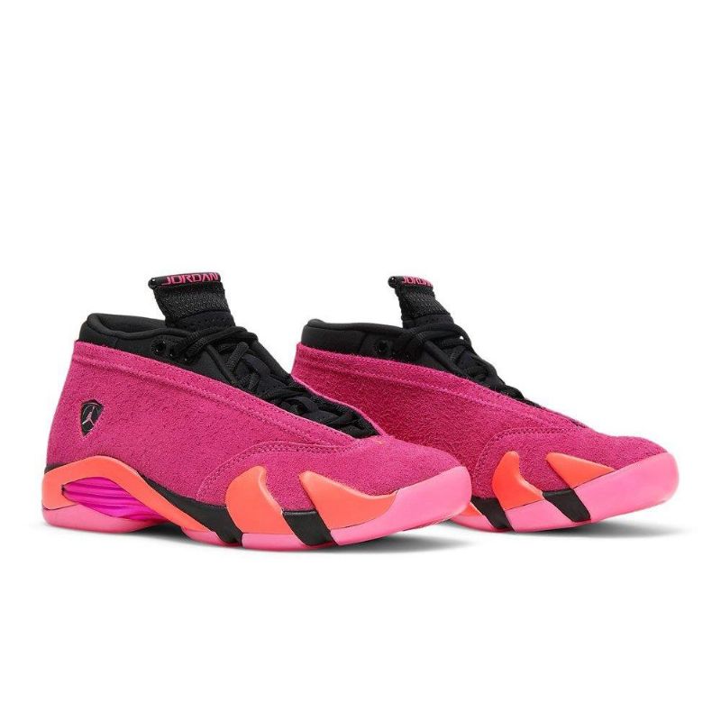 Air Jordan 14 Retro Alacsony Rózsaszín Fekete Piros Női Cipő