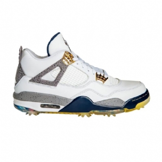 Air Jordan 4 Eastside Golf Fehér Szürke Kék Arany Férfi Cipő