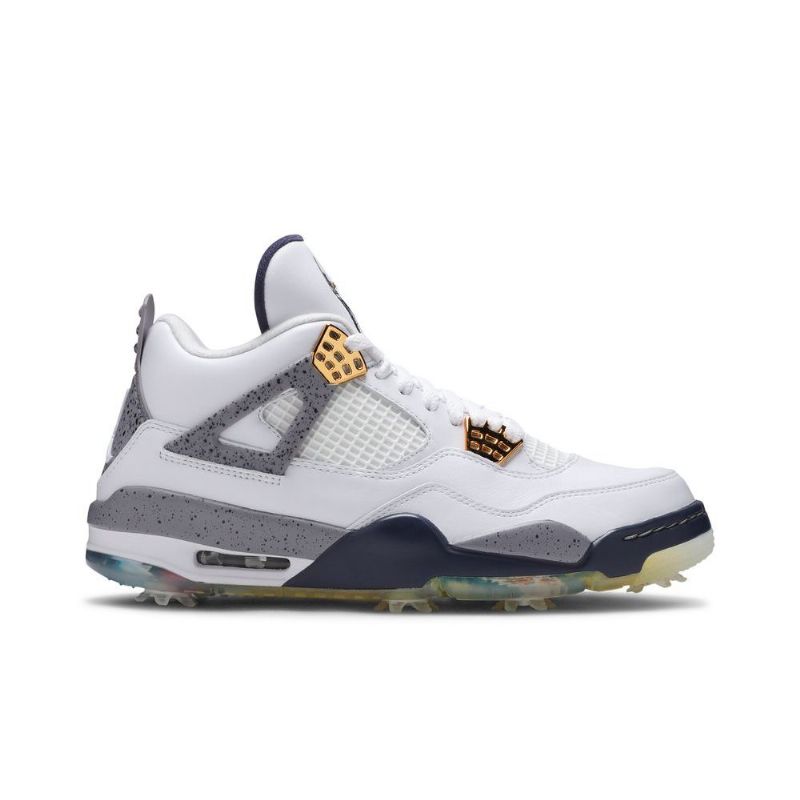 Air Jordan 4 Golf Fehér Sötétkék Szürke Férfi Cipő