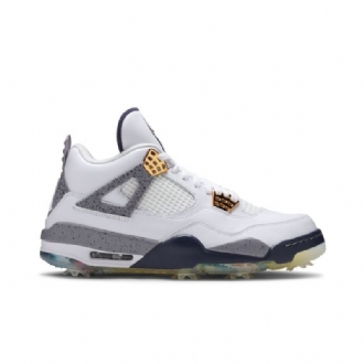 Air Jordan 4 Golf Fehér Sötétkék Szürke Férfi Cipő