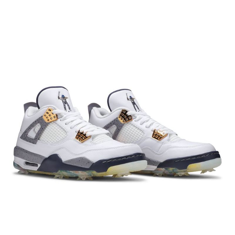 Air Jordan 4 Golf Fehér Sötétkék Szürke Férfi Cipő