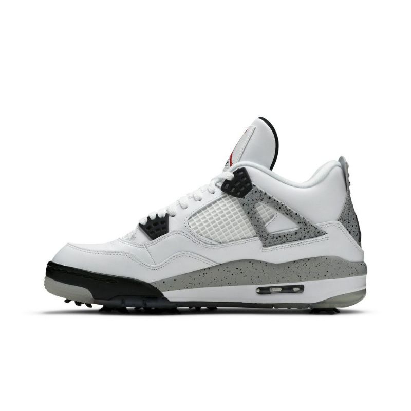 Air Jordan 4 Golf Fehér Szürke Fekete Piros Férfi Cipő