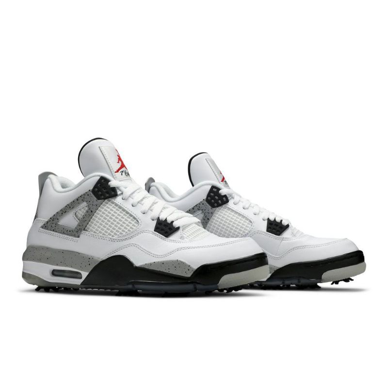Air Jordan 4 Golf Fehér Szürke Fekete Piros Férfi Cipő