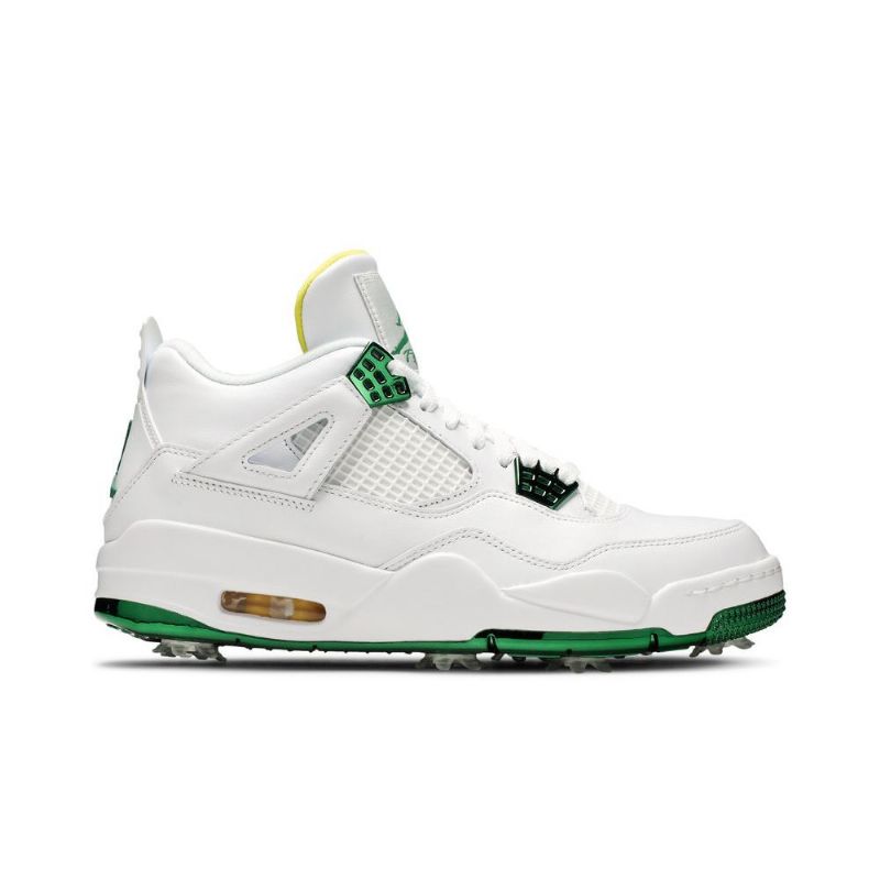 Air Jordan 4 Golf Fehér Zöld Sárga Férfi Cipő