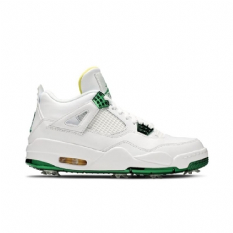 Air Jordan 4 Golf Fehér Zöld Sárga Férfi Cipő
