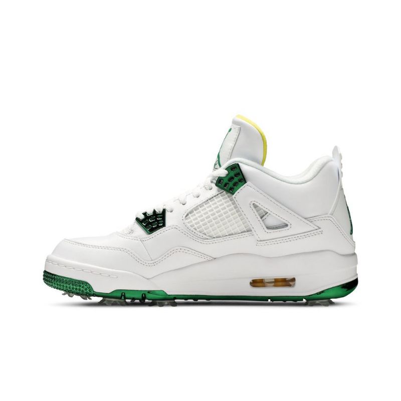 Air Jordan 4 Golf Fehér Zöld Sárga Férfi Cipő