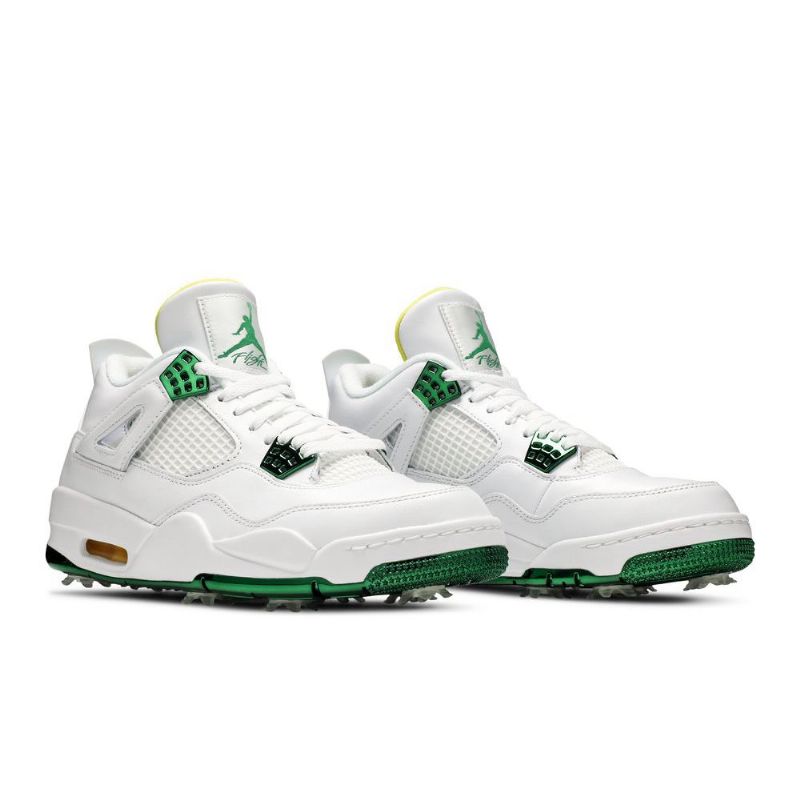 Air Jordan 4 Golf Fehér Zöld Sárga Férfi Cipő