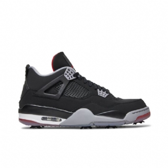 Air Jordan 4 Golf Fekete Piros Fehér Szürke Férfi Cipők