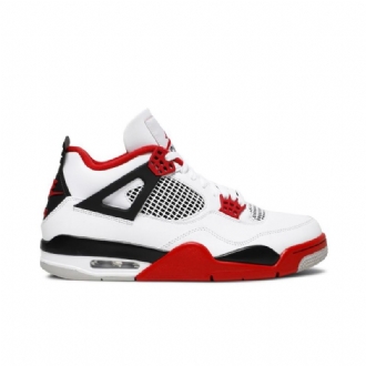 Air Jordan 4 Retro És Fehér Fekete Piros Férfi Cipő