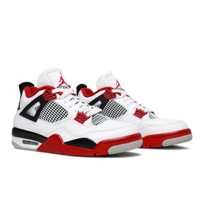 Air Jordan 4 Retro És Fehér Fekete Piros Férfi Cipő