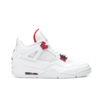 Air Jordan 4 Retro Fehér Piros Ezüst Férfi Cipő