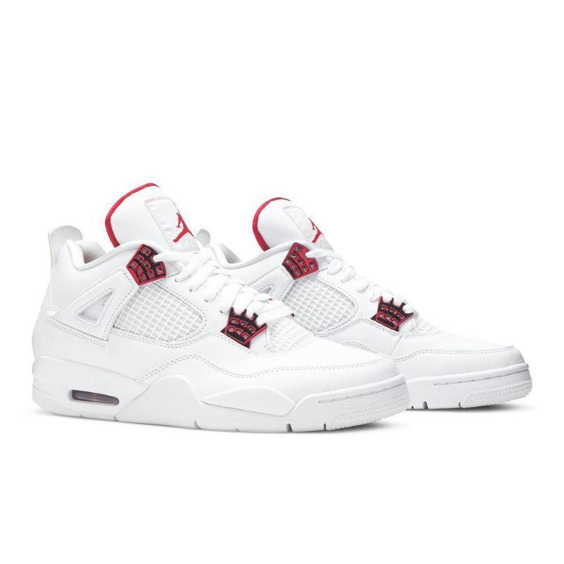 Air Jordan 4 Retro Fehér Piros Ezüst Férfi Cipő