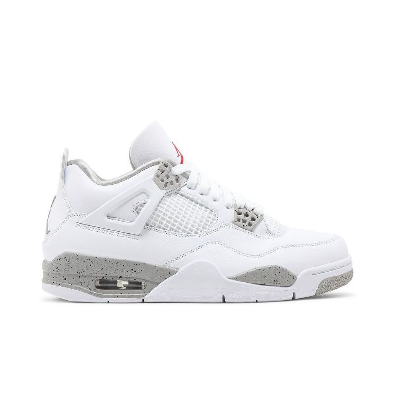 Air Jordan 4 Retro Fehér Szürke Piros Férfi Cipő