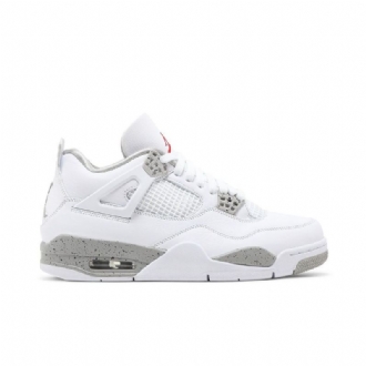 Air Jordan 4 Retro Fehér Szürke Piros Férfi Cipő