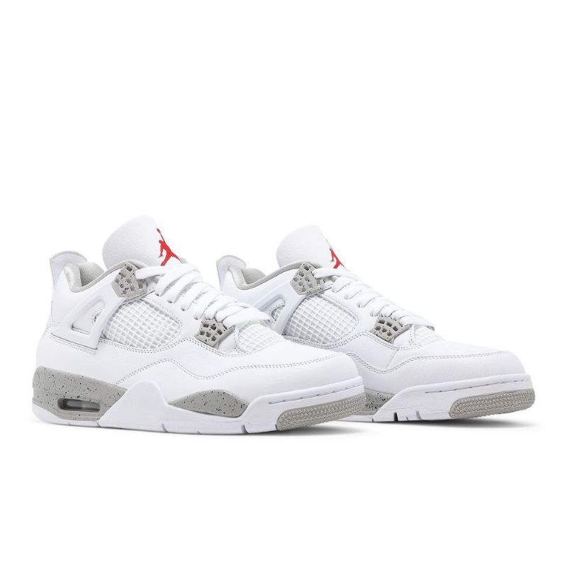 Air Jordan 4 Retro Fehér Szürke Piros Férfi Cipő