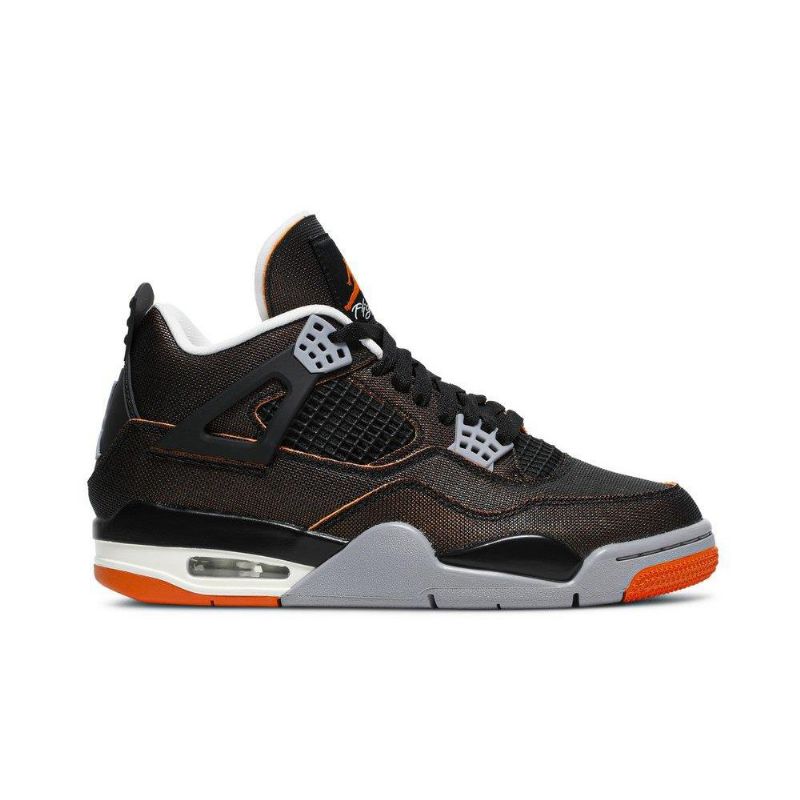 Air Jordan 4 Retro Fekete Narancsszürke Női Cipő
