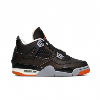 Air Jordan 4 Retro Fekete Narancsszürke Női Cipő