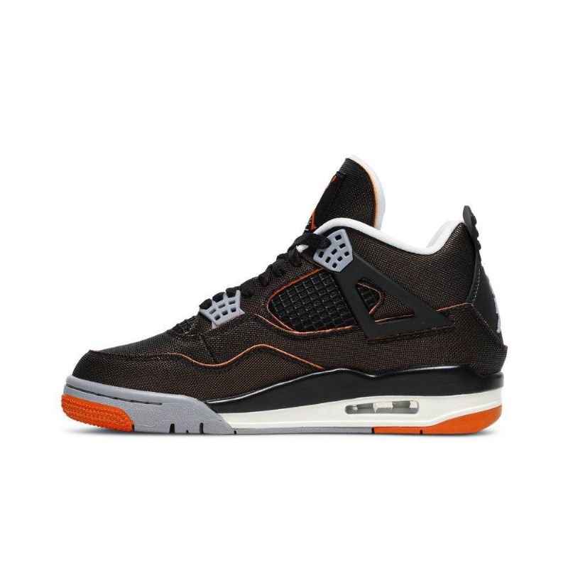 Air Jordan 4 Retro Fekete Narancsszürke Női Cipő