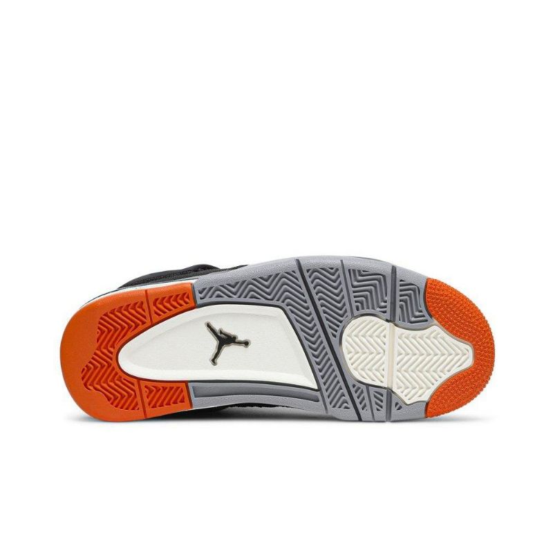 Air Jordan 4 Retro Fekete Narancsszürke Női Cipő