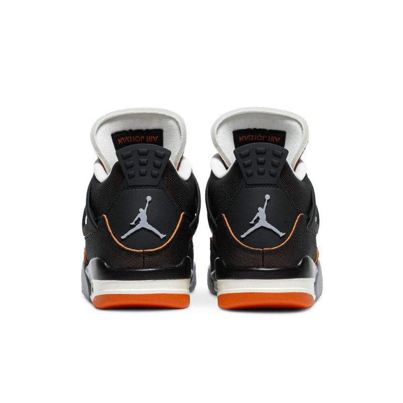 Air Jordan 4 Retro Fekete Narancsszürke Női Cipő