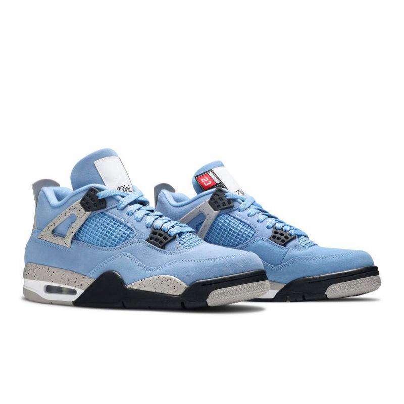 Air Jordan 4 Retro Kék Szürke Fekete Fehér Férfi Cipő