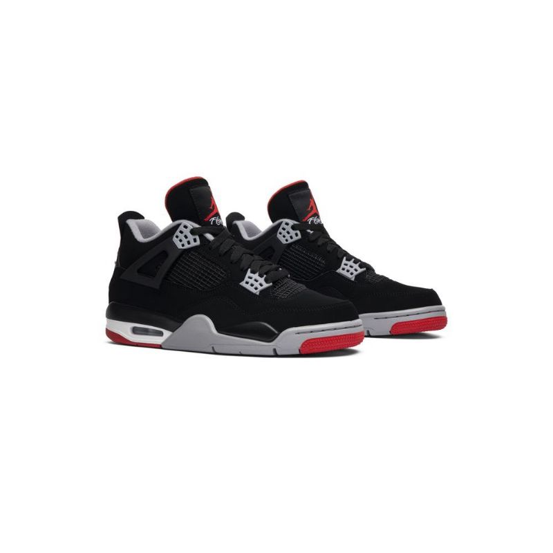 Air Jordan 4 Retro Og Fekete Szürke Piros Fehér Férfi Cipők