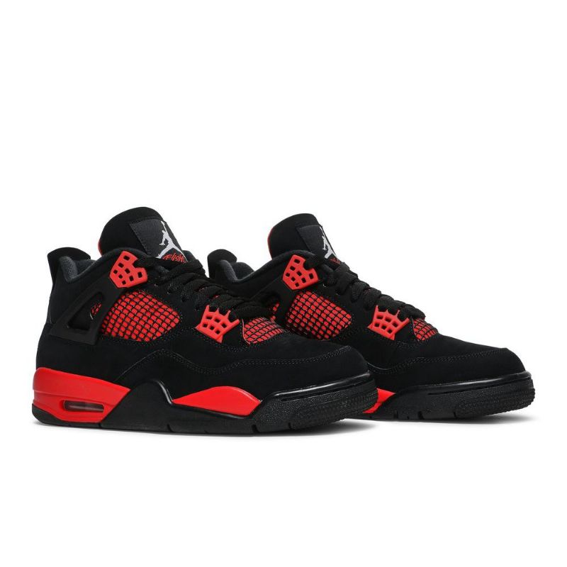 Air Jordan 4 Retro Piros Fekete Férfi Cipő