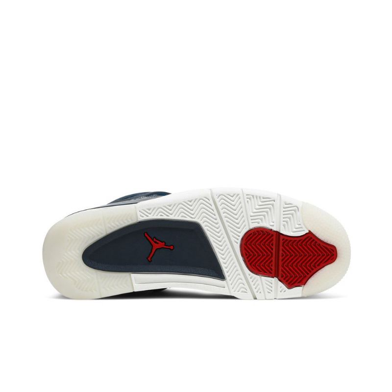 Air Jordan 4 Retro Se Szürke Sötétkék Fehér Piros Férfi Cipő