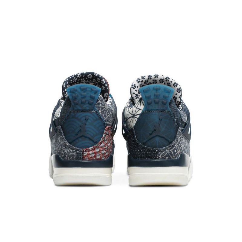 Air Jordan 4 Retro Se Szürke Sötétkék Fehér Piros Férfi Cipő