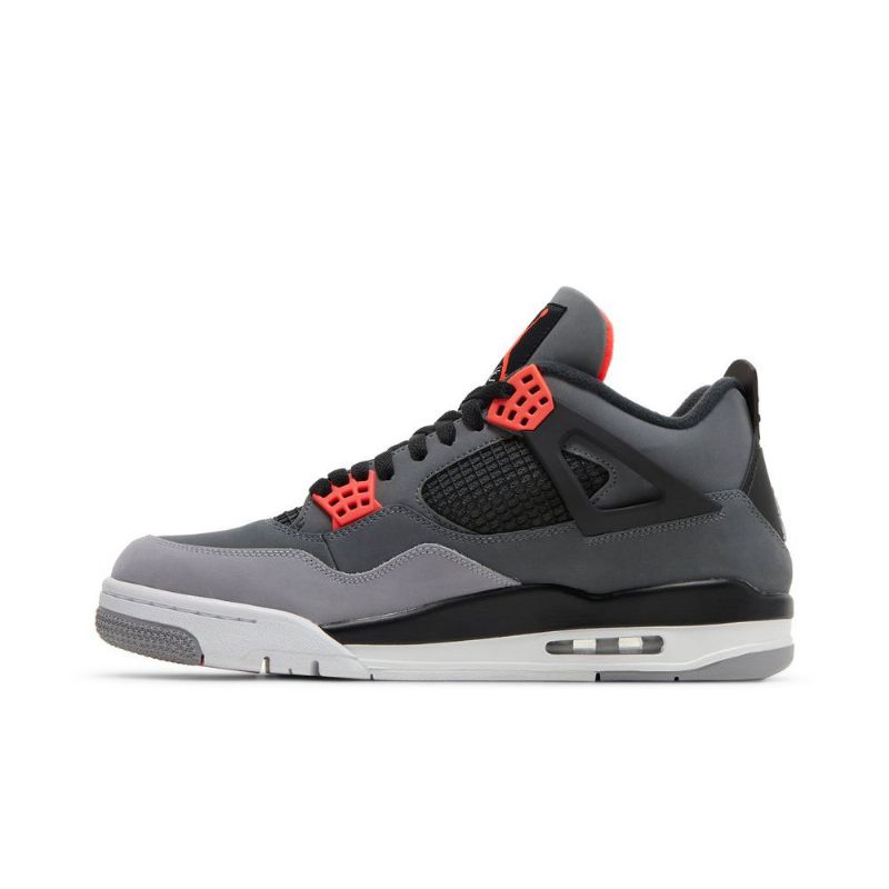 Air Jordan 4 Retro Szürke Fekete Piros Férfi Cipő
