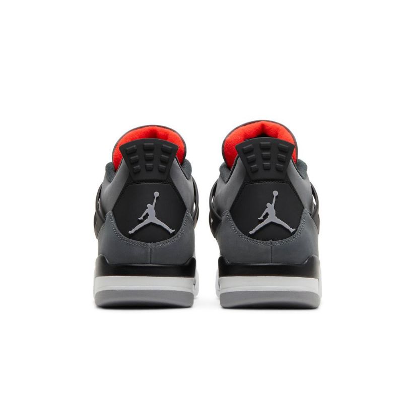 Air Jordan 4 Retro Szürke Fekete Piros Férfi Cipő