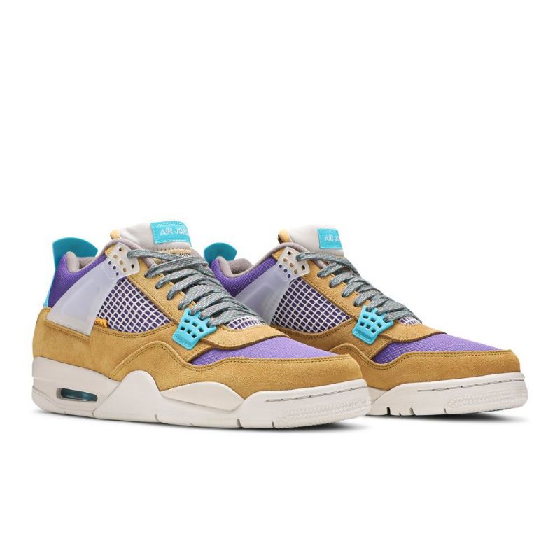 Air Jordan 4 Union La Retro Barna Lila Türkiz Férfi Cipő