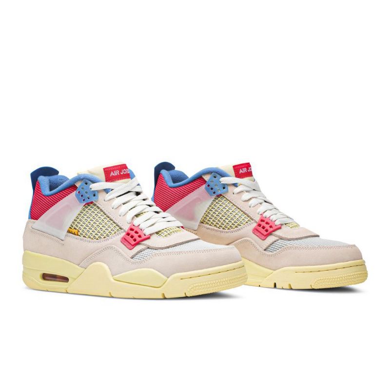 Air Jordan 4 Union La Retro Bézs Piros Kék Férfi Cipő