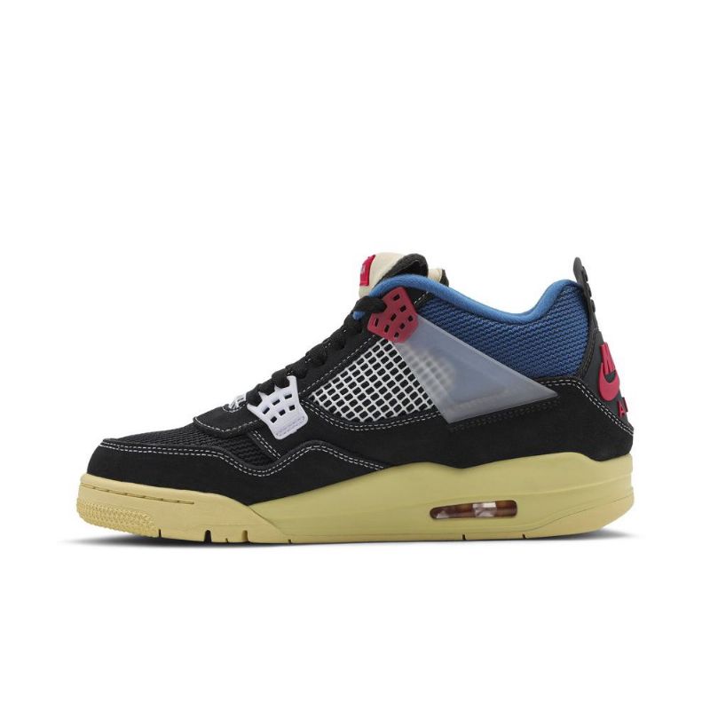 Air Jordan 4 Union La Retro Fekete Kék Szürke Piros Férfi Cipő