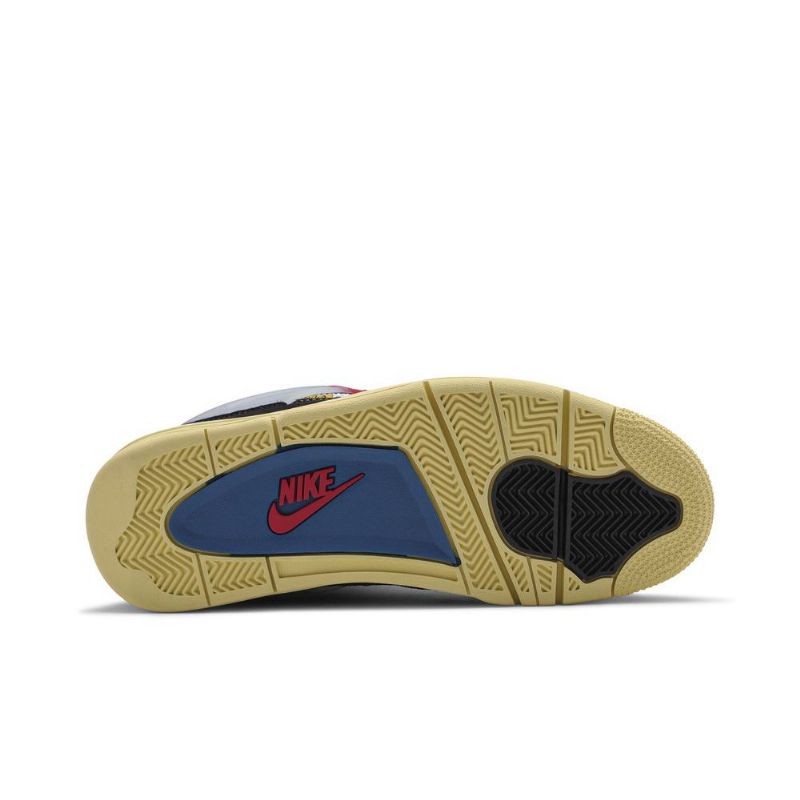 Air Jordan 4 Union La Retro Fekete Kék Szürke Piros Férfi Cipő