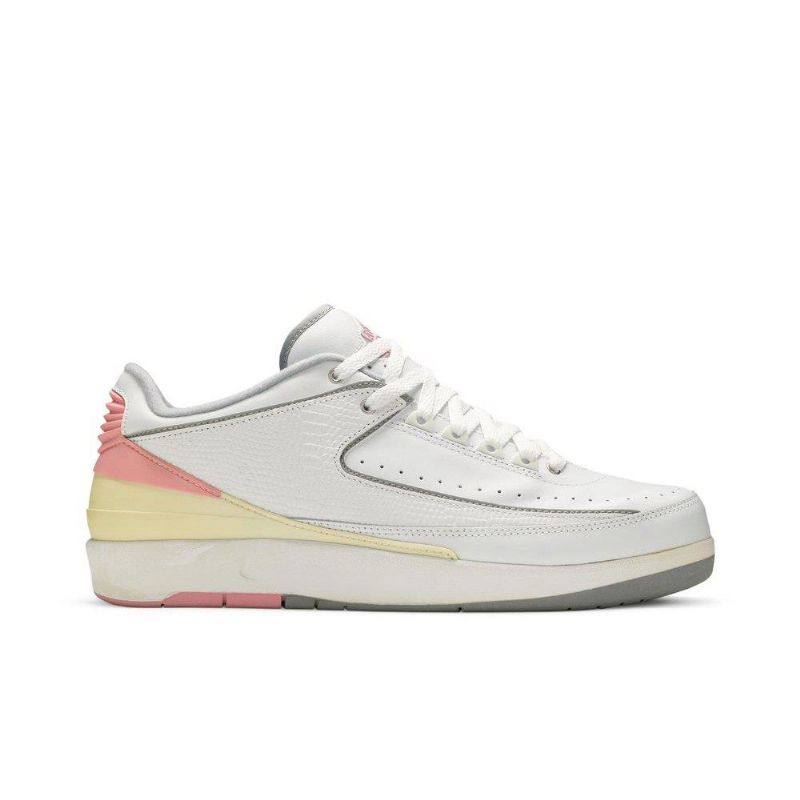 Air Jordan 2 Retro Alacsony Fehér Sárga Rózsaszín Női Cipő