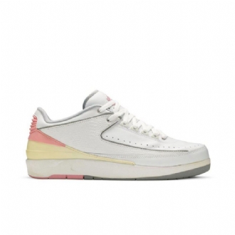 Air Jordan 2 Retro Alacsony Fehér Sárga Rózsaszín Női Cipő