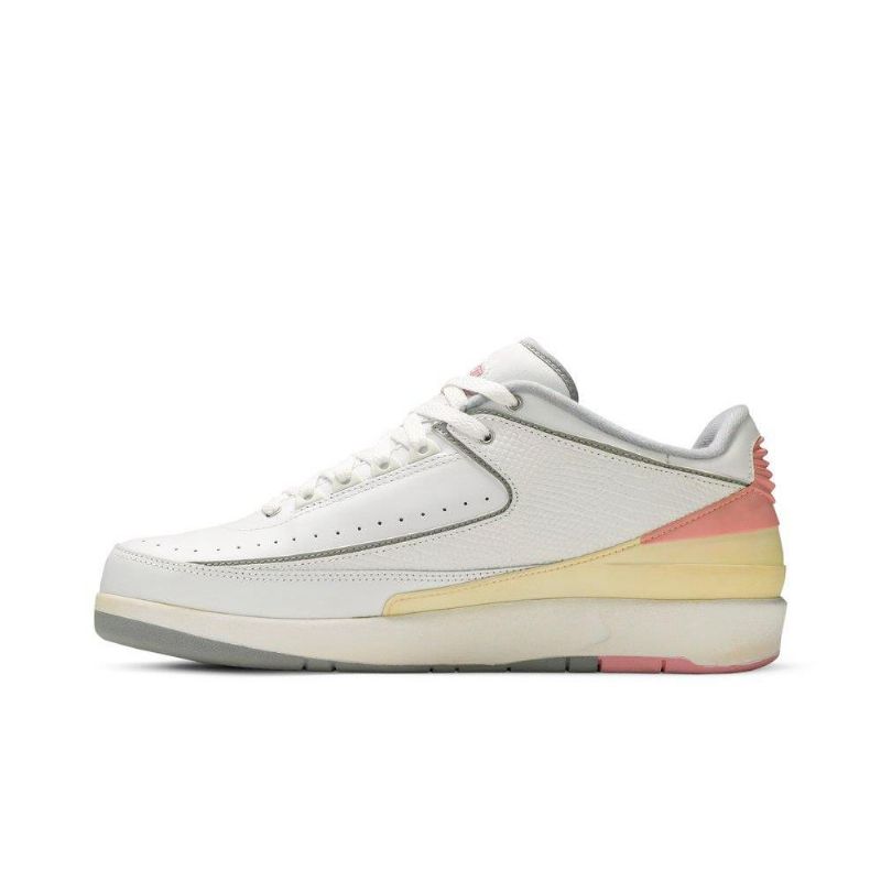 Air Jordan 2 Retro Alacsony Fehér Sárga Rózsaszín Női Cipő