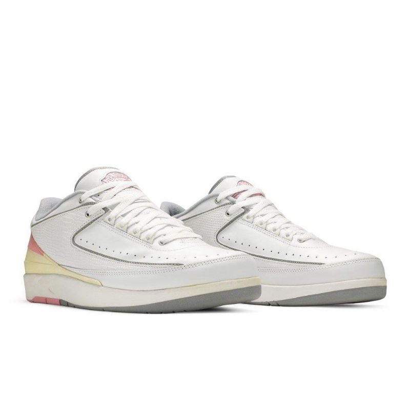 Air Jordan 2 Retro Alacsony Fehér Sárga Rózsaszín Női Cipő
