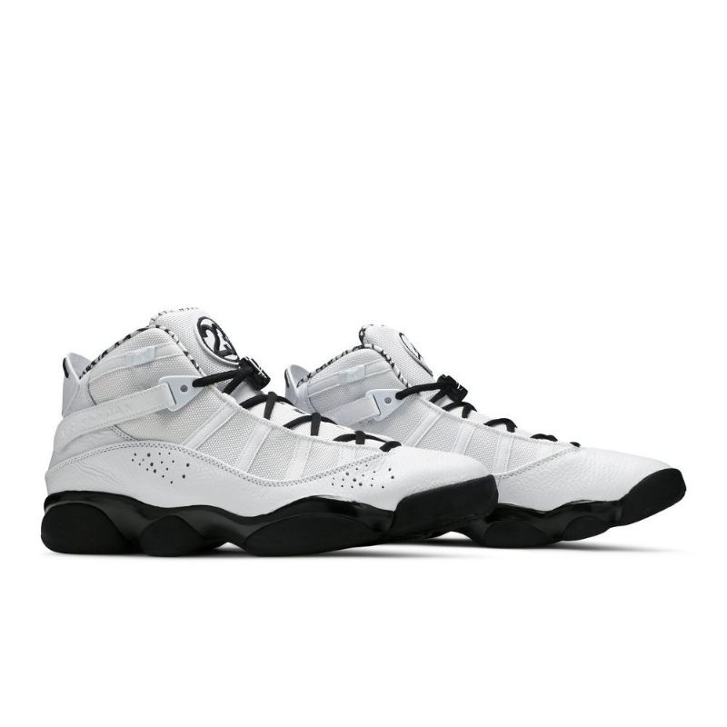 Air Jordan 6 Gyűrűs Fehér Fekete Férfi Cipő