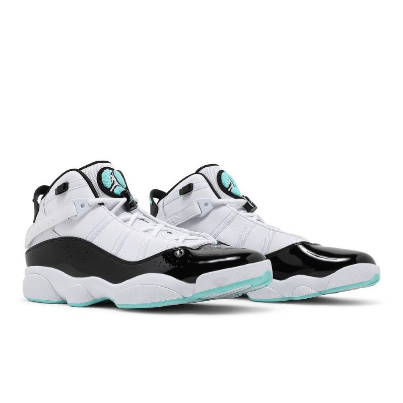 Air Jordan 6 Gyűrűs Fehér Fekete Kék Férfi Cipő
