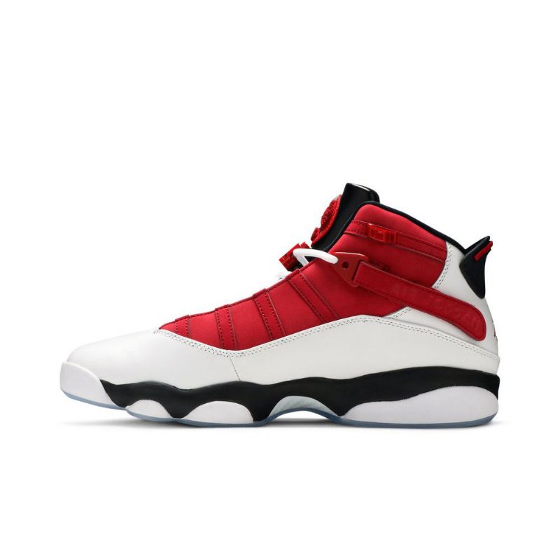 Air Jordan 6 Gyűrűs Fehér Piros Fekete Férfi Cipő