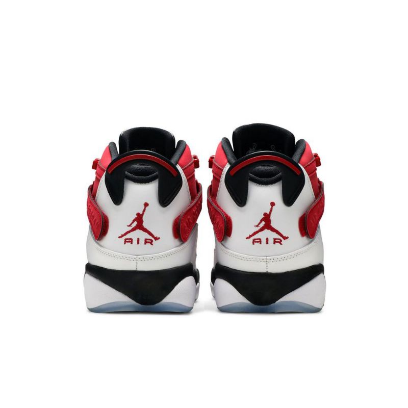 Air Jordan 6 Gyűrűs Fehér Piros Fekete Férfi Cipő